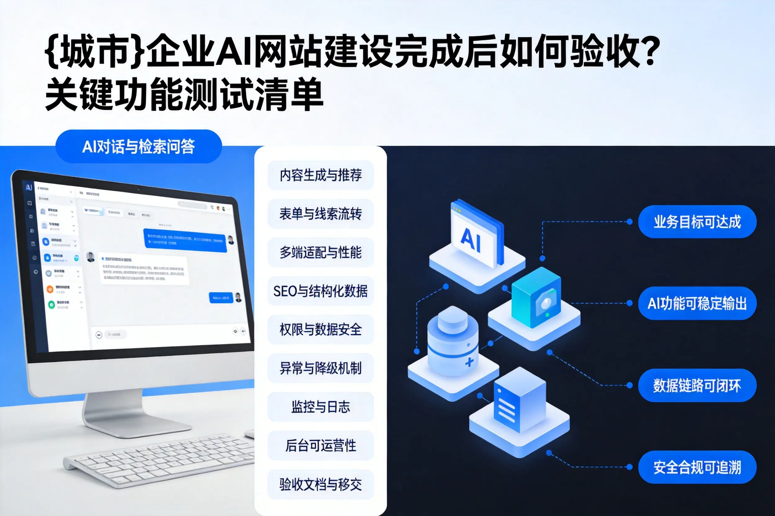 平顶山企业AI网站建设完成后如何验收？关键功能测试清单
