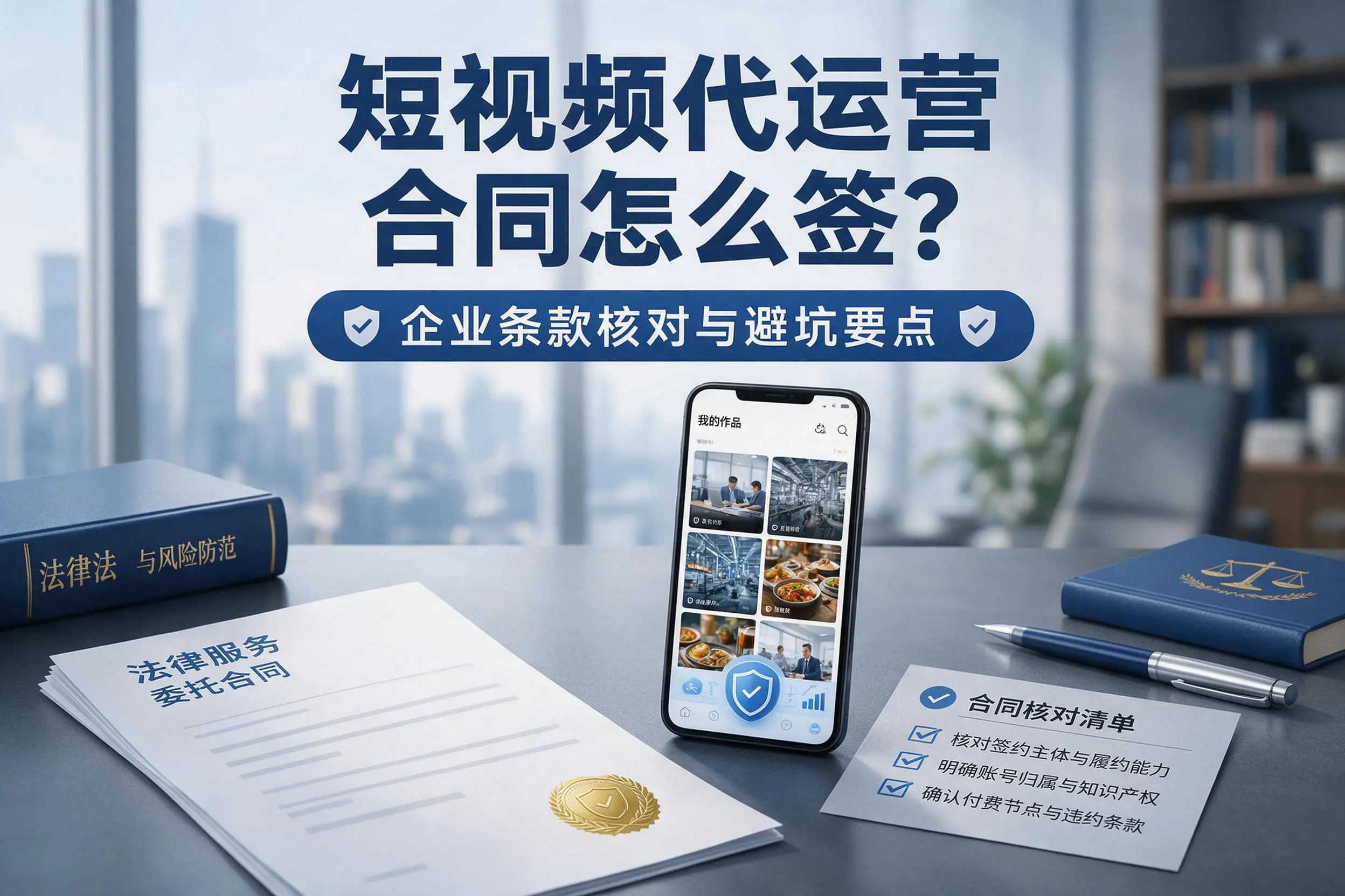 短视频代运营合同怎么签？平顶山企业条款核对与避坑要点