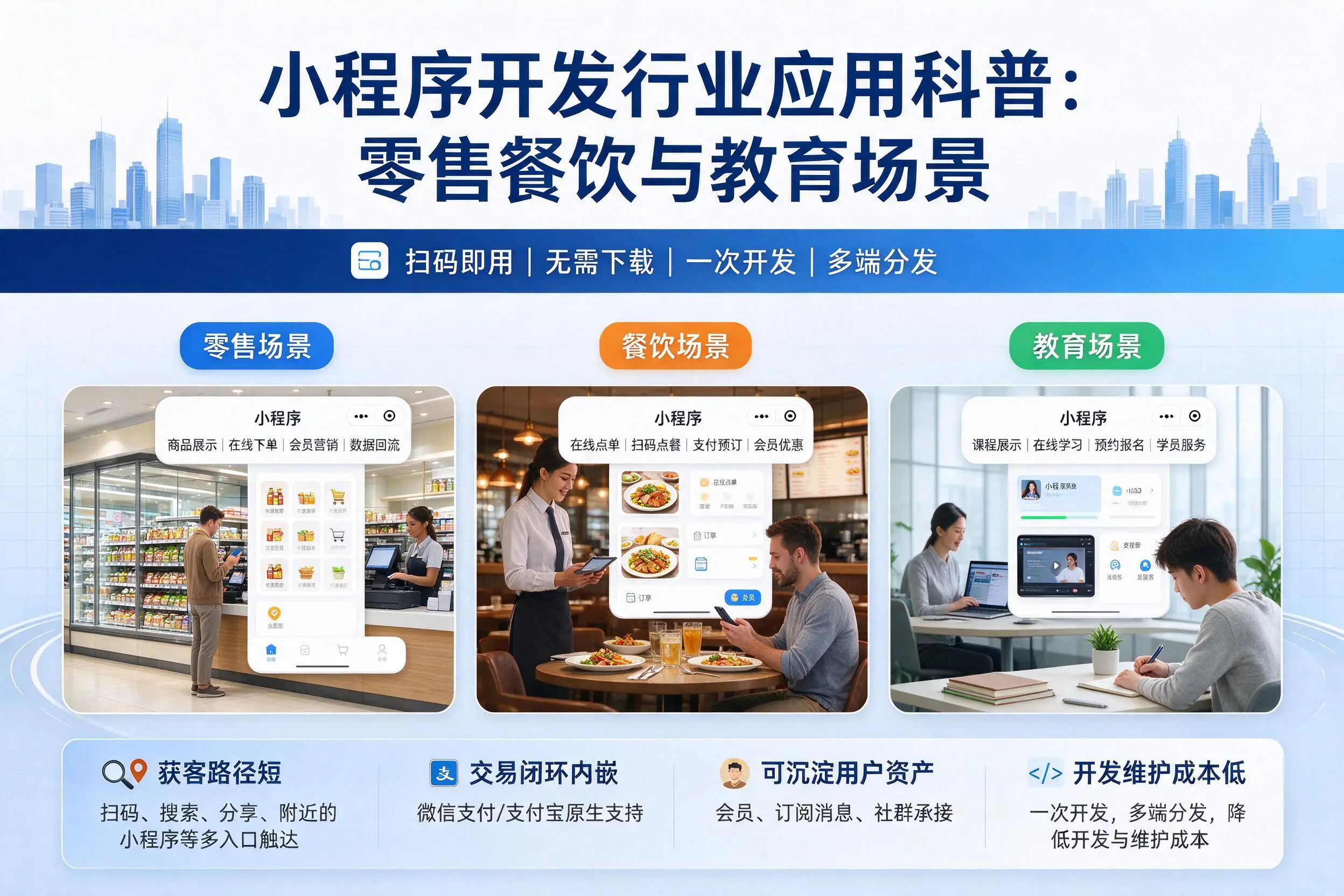 平顶山小程序开发行业应用科普:零售餐饮与教育场景